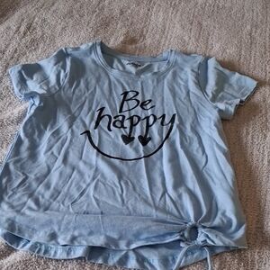 NWOT! Evsie Be Happy Kids Blue Tee Size L